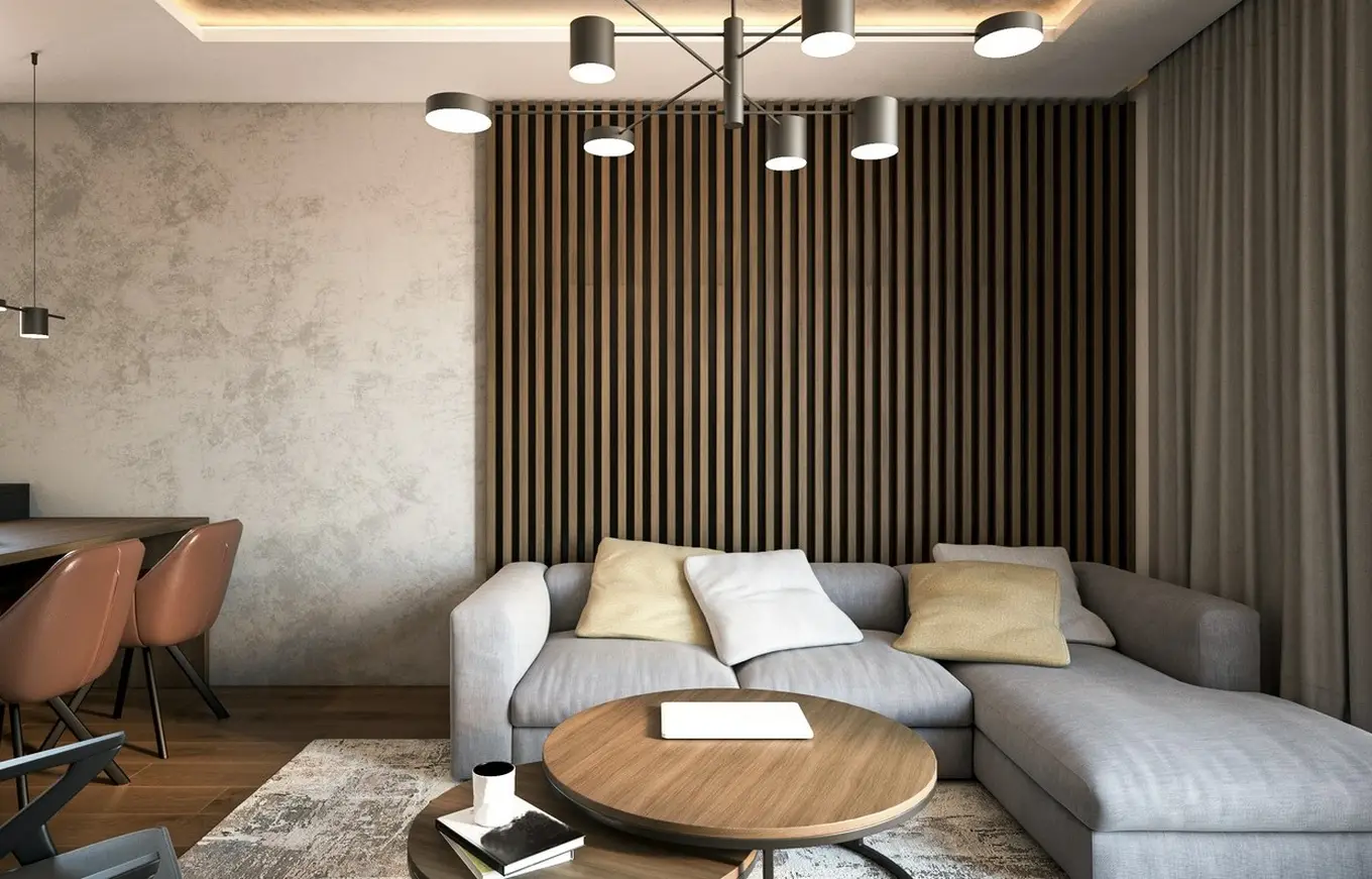 drewniane panele na ścianie